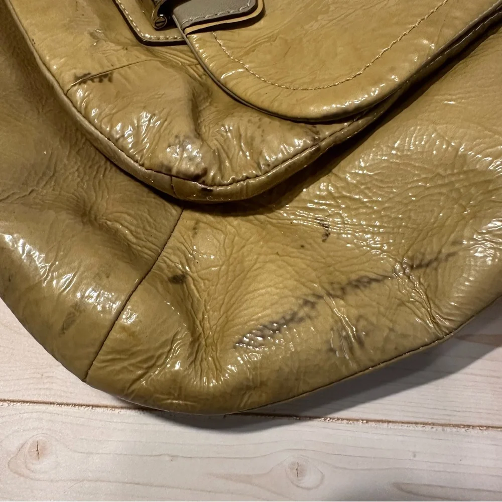 Classic Neutral Patent Leather Hobo Bag - Picture 5 of 7
